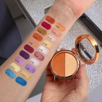 New Fashion Beauty 2 Color Shimmer Matte Travel Vegan Luxury Eyeshadow Palette Double Color Matte Eyeshadow