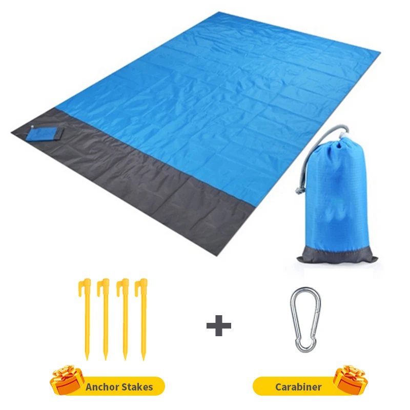 2*2.1m Waterproof Pocket Beach Blanket Folding Camping Mat/Mattress Portable Lightweight Mat/Outdoor Picnic Mat Sand Beach Mat