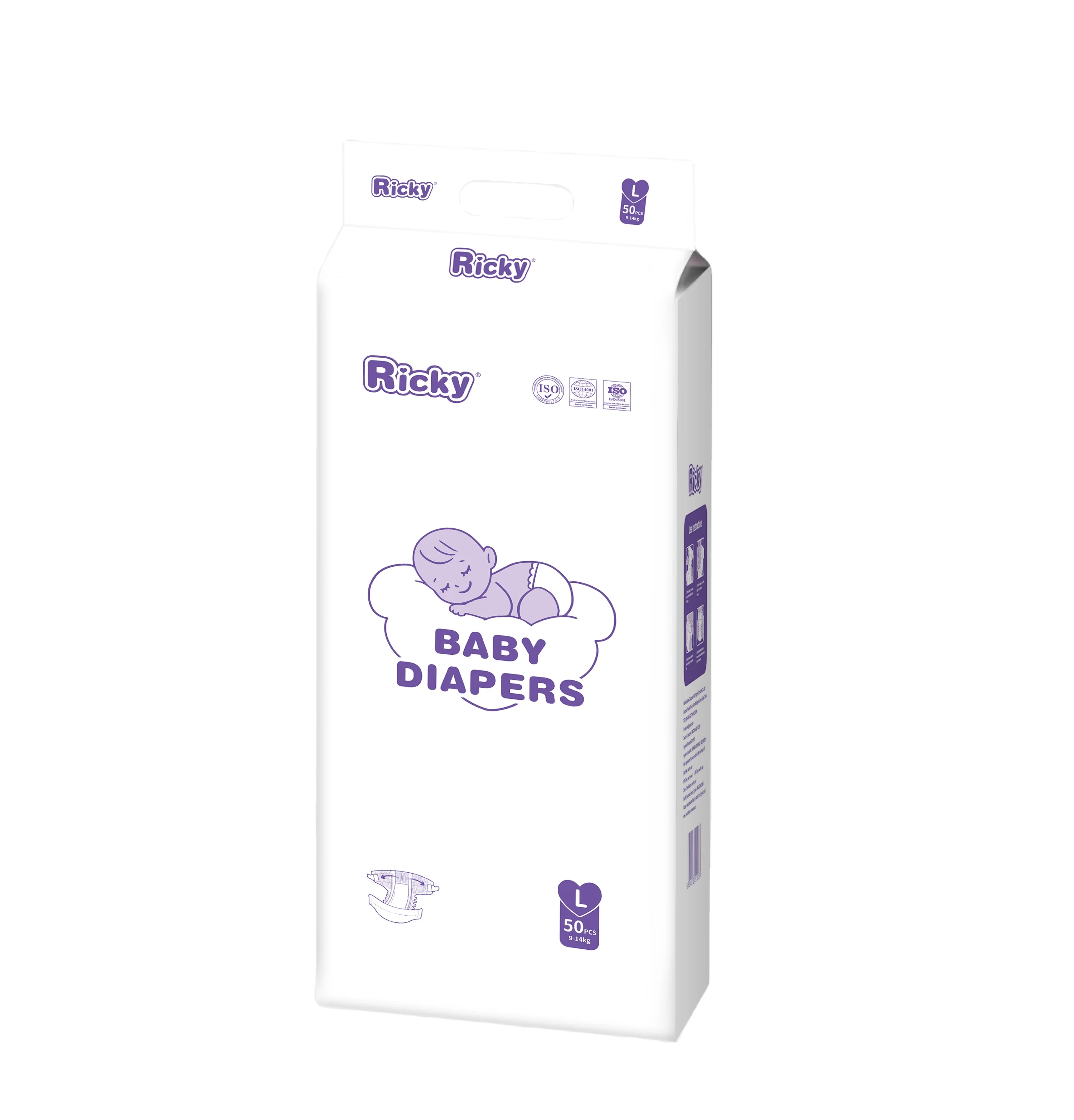 Ricky Brand Ultra Thin Kids Cheap Diaper Wholesale Soft Breathable A