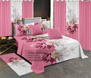 Hot Selling 300TC Disposable 13-Piece King Bedding Set with Curtains and Flat Sheet 100% Polyester All Sizes Available