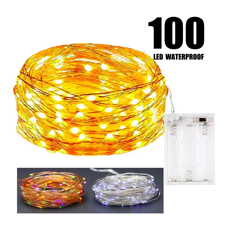 AA Battery Copper Wire String Lights Lamp Wedding Xmas Wedding Decor 10-100 LEDs 