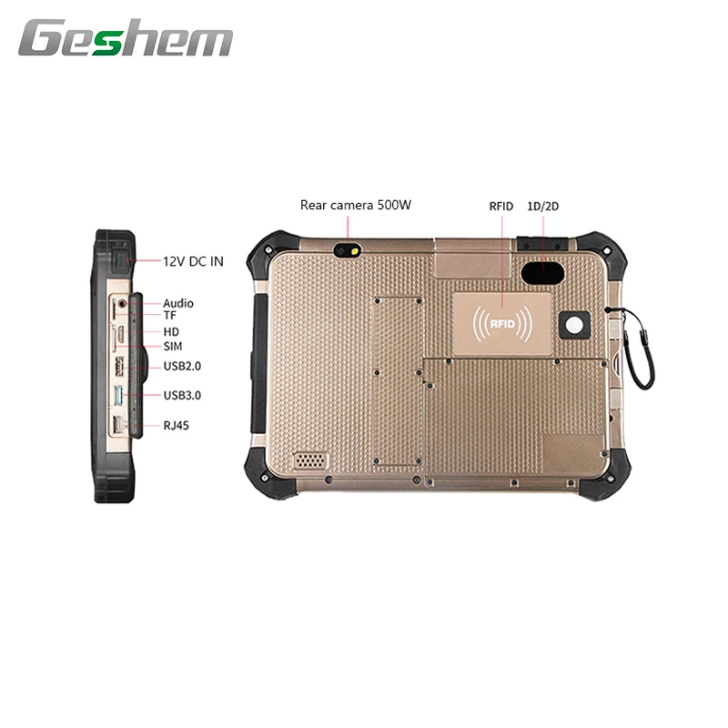 Geshem 10 Inch Inte1 Quad Core N2930 Win10 Linux 4G WIFI LTE Industrial Rugged Tablet