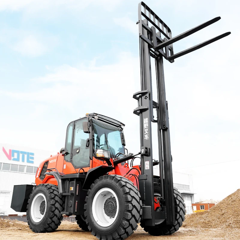 VOTE China 4x4 Drive Forklift off Road Four Wheel All Terrain Forklift 3Ton Truck Handling Equipment Applicable diesel Home Farm