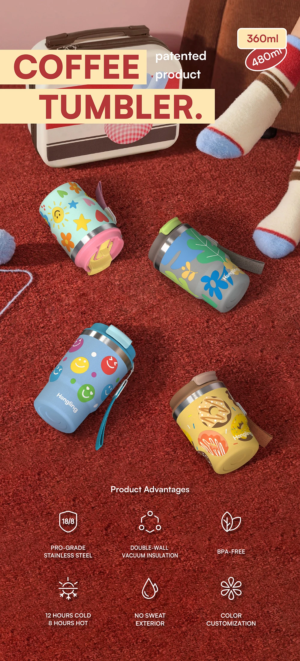 KOLINK Travel Coffee Tumbler Details and Finish