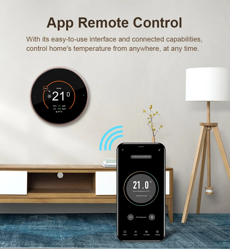 Bandary 24V multi-stage cool heat Smart Thermostat WIFI home heat pump Controller for Heat Pump System Air Conditioner