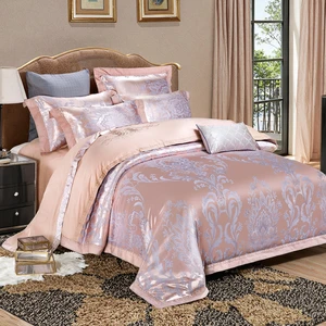High-End Embroidery Duvet Cover Pillowcase Bed Sheet Luxury Soft Jacquard Cotton Wedding Bedding Set for Queen King Size
