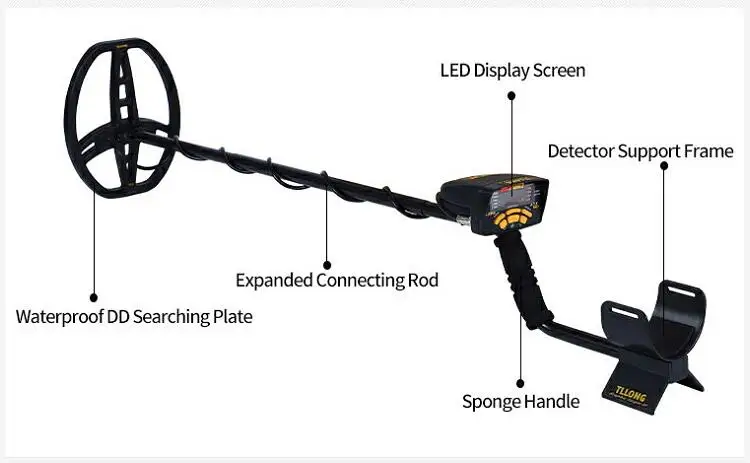 LCD Display Screen Waterproof Searching Coil Detector  Gold Hunter for Professional User