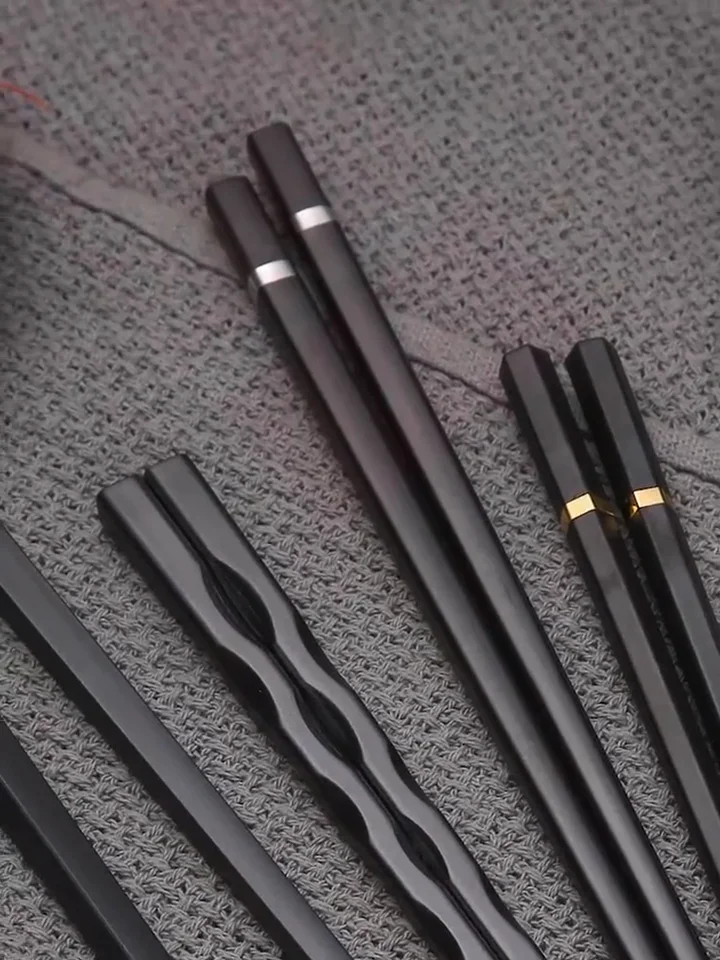 Japanese Style Custom Logo Printed Recycled Black Fiberglass Chopsticks Alloy Buy Customized
