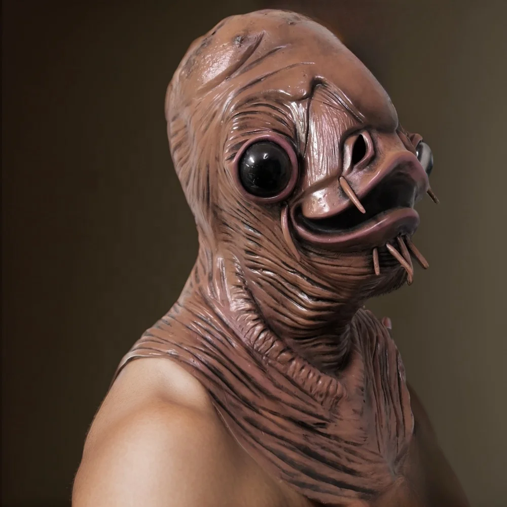 1PC Horror Catfish Mask Halloween Cosplay Party Monster Costume Head Cover Fish Mask Carnival Latex Props