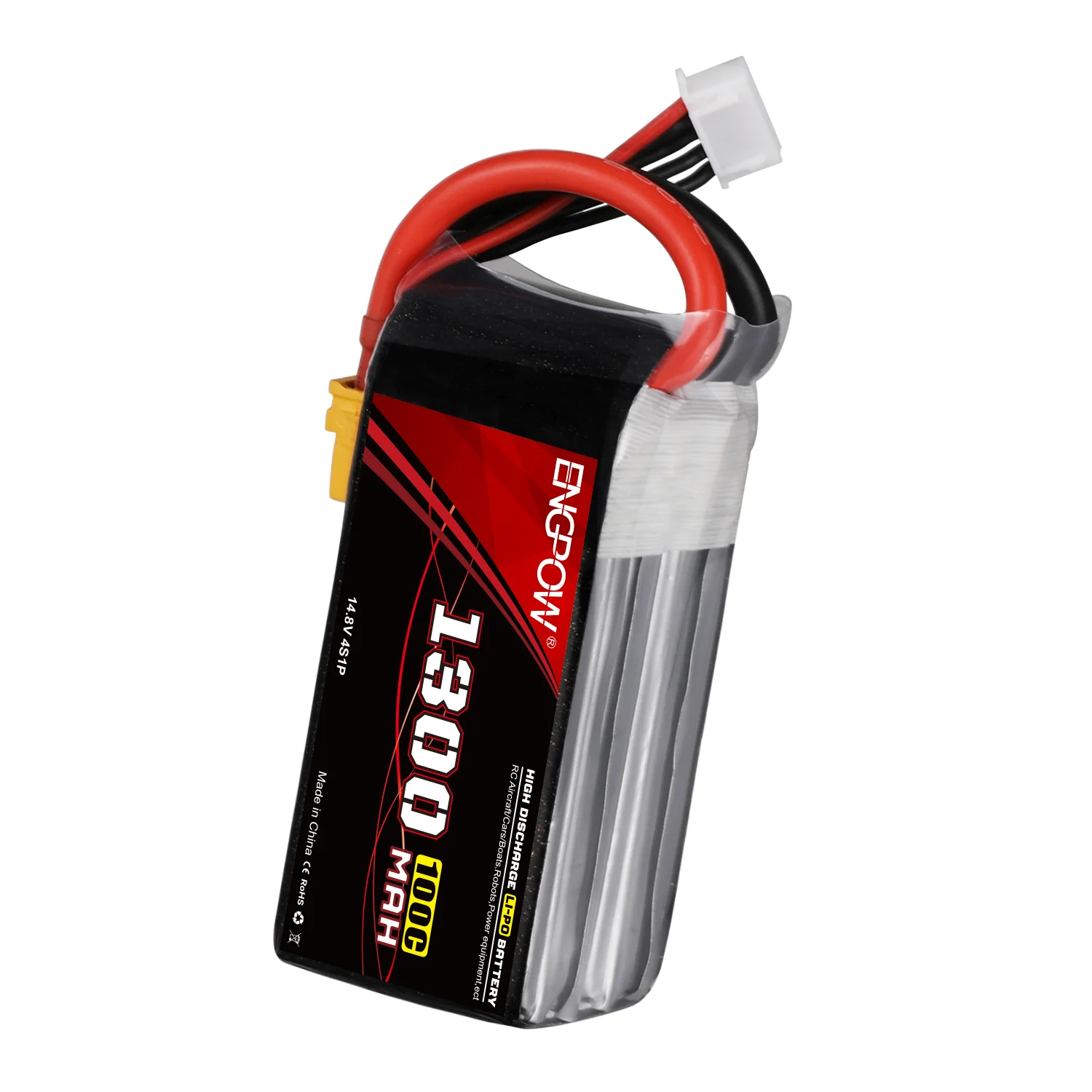LiPo Battery 14.8V 1300mAh 100C 4S1P Recharge Lithium Battery For Rc Hobby Car/Helicopter
