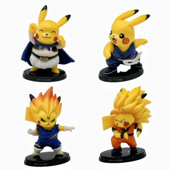 New Design Dragon balls Z Vegeta Cos Pikachus Poke-mons Anime Action Figures Toy for Desk Decoration