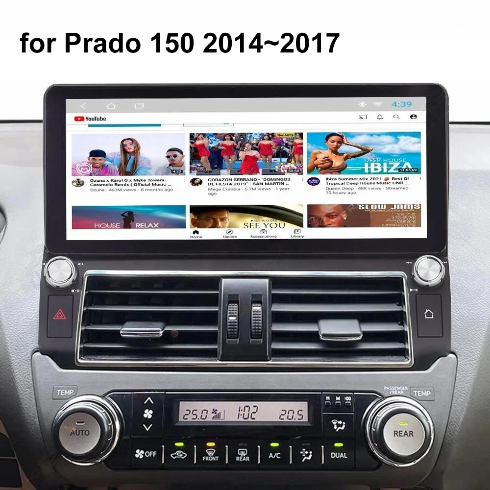 12.3'' Android Radio Carplay BT Multimedia Qled Screen Stereo Radio Player for Toyota Land Cruiser Prado 150 2010~2013 2014~2017