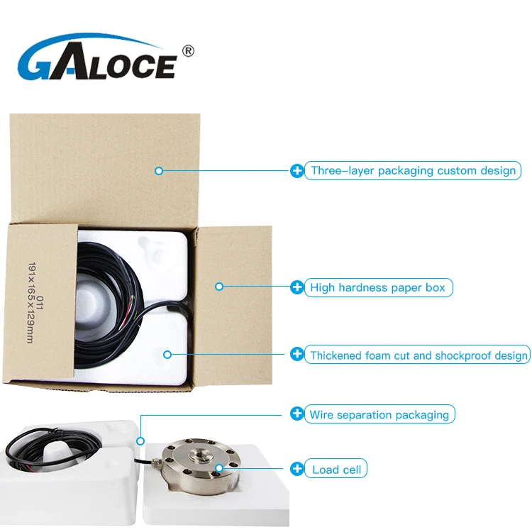 GSS406 GALOCE Alloy Steel Compression Round Load Cell 5 Ton 50 Ton