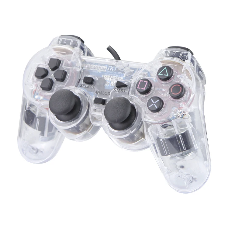 Acquista Controller cablato di colore trasparente per console PS2 / PS1  Joystick di vibrazione Gamepad Joypad per controller mando Sony  Playstation2