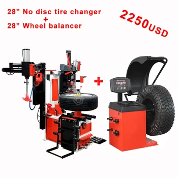 Luxury Tire Fiiting Machine  28" Non-touch Automatic Tyre Changer & 28" Wheel Balancer Workshop Tire Mount Machine