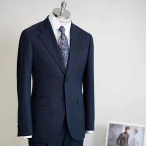 Tailor-Made High-End Men's Suit Handcrafted Single-Breasted Closure Plus Size Breathable for Wedding Casual or Formal Dress