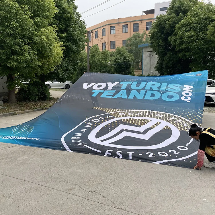 Custom Polyester Cloth Advertising Banner Stage Backdrop Mesh Banner Printing Large Fabric Banner