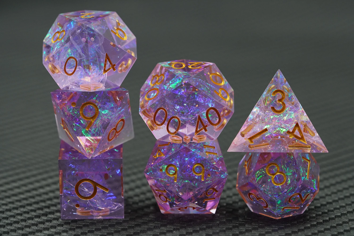Handmade Resin Dragon and Dungeon RPG Dice Set Customizable Polyhedral Board Game Dice 16mm Sharp Edges DND Dice factory