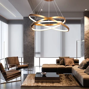 Minimalist Modern Decorative Home Indoor LED Ceiling Lighting LED Chandelier Stainless Steel for Home