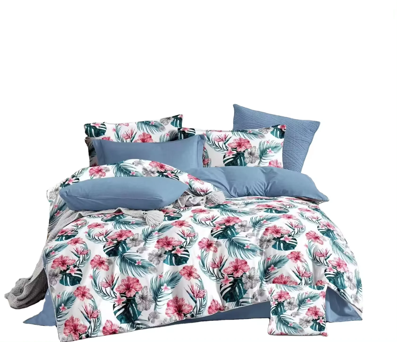 High Quality 100% Cotton Digital Printing Duvet Cover Set 4-Piece Bedding for All Seasons