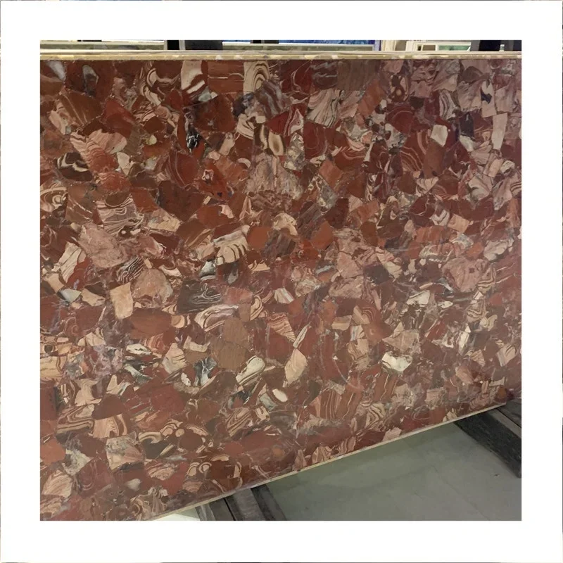 product factory price red semiprecious stone slabs red gemstone tiles for home wall background decoration wall marble stone book matched-0