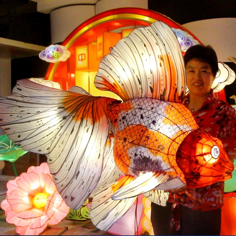 Beautiful Fish Shape for Mid-Autumn Festival Outdoor Animal Lanterns Chinese Lanterns for Sale