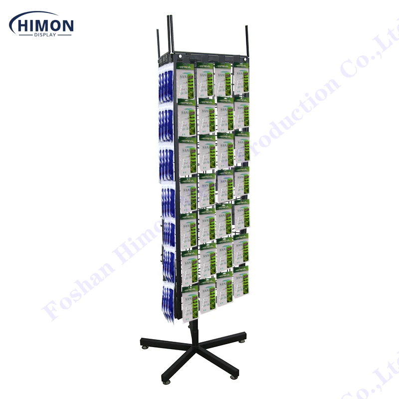 Customize Floor Rotary Turntable Revolving Metal 3 Side Wire Grid Spinning Rotating Product Display Stand Rack