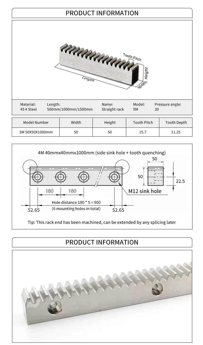Gear Racks 6m Goldaxis 5M 6M Steel Gear Racks - Durable & Flexible Solutions