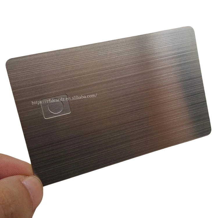 Customized Metal Credit Cards Black Color Chip Blank Stainless