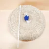 Poste de madera, lino, ratón (azul)