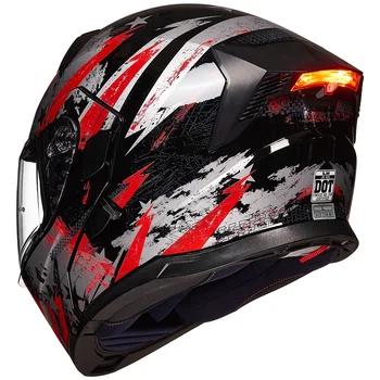 Cheap Price Various Styles ILM Motorcycle Dual Visor Flip up Modular Helmet DOT LED Light Model 906L