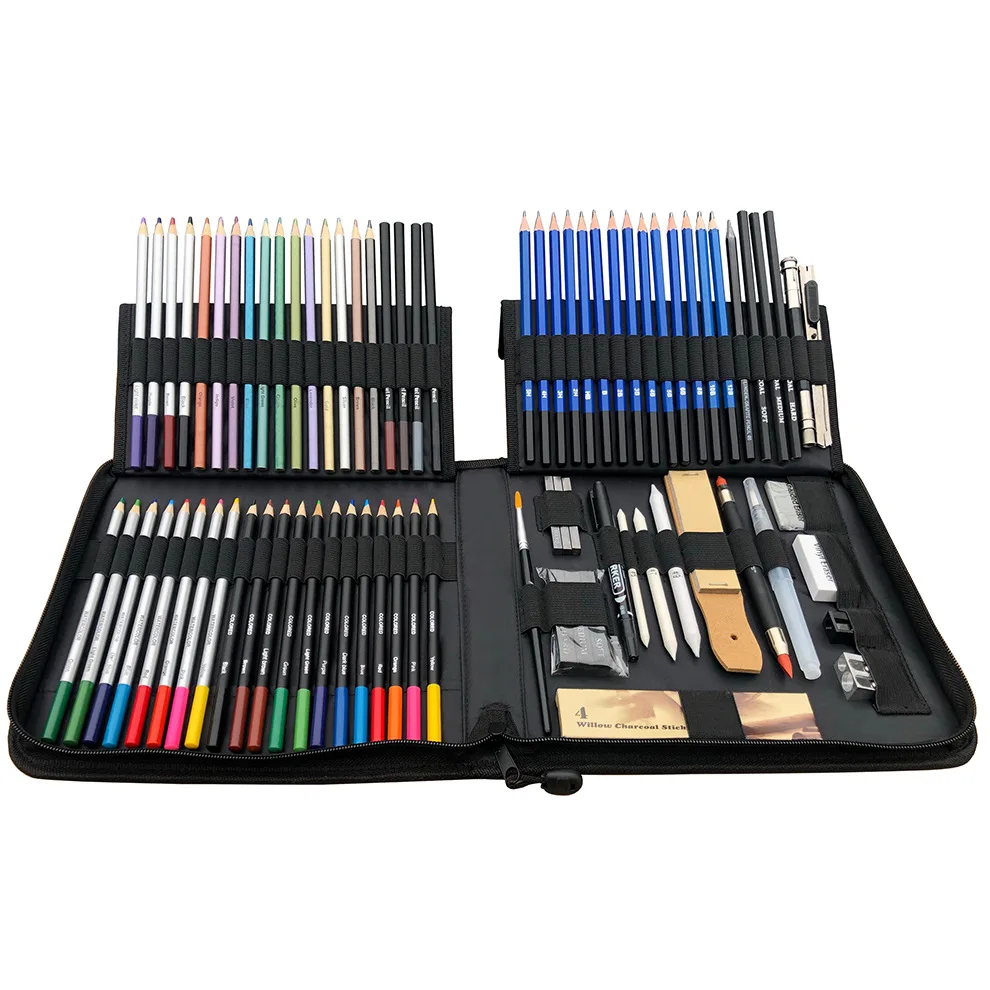 Professional Premium Coloured Pencils Set With Canvas Roll For Artists_voghion.com