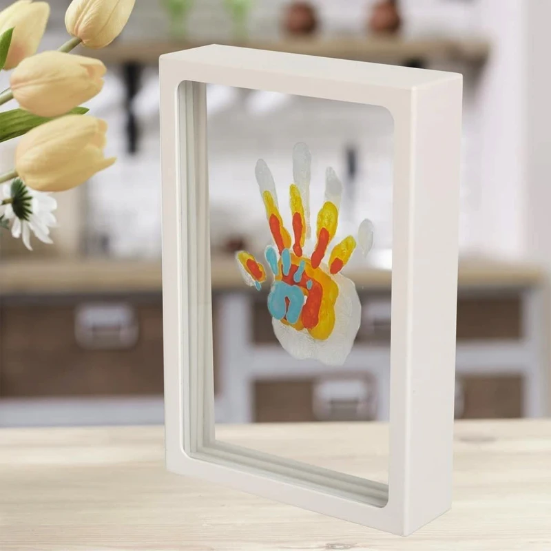 Clear Family Handprint Frame Family Print Keepsake Multicolor Diy Art