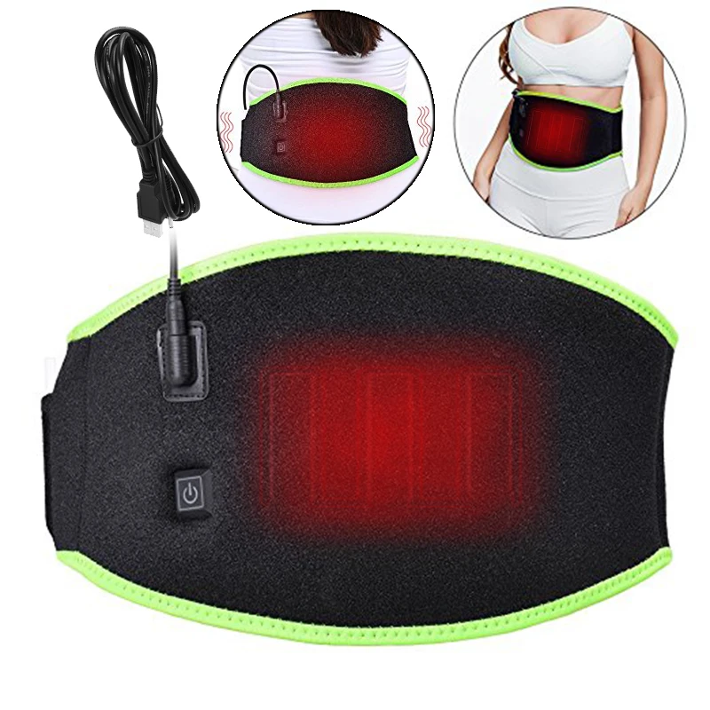 Adjustable Elastic 5V Washable Neoprene Carbon Fiber Heating Pad FIR Lower  Back Pain Relief Waist Belt
