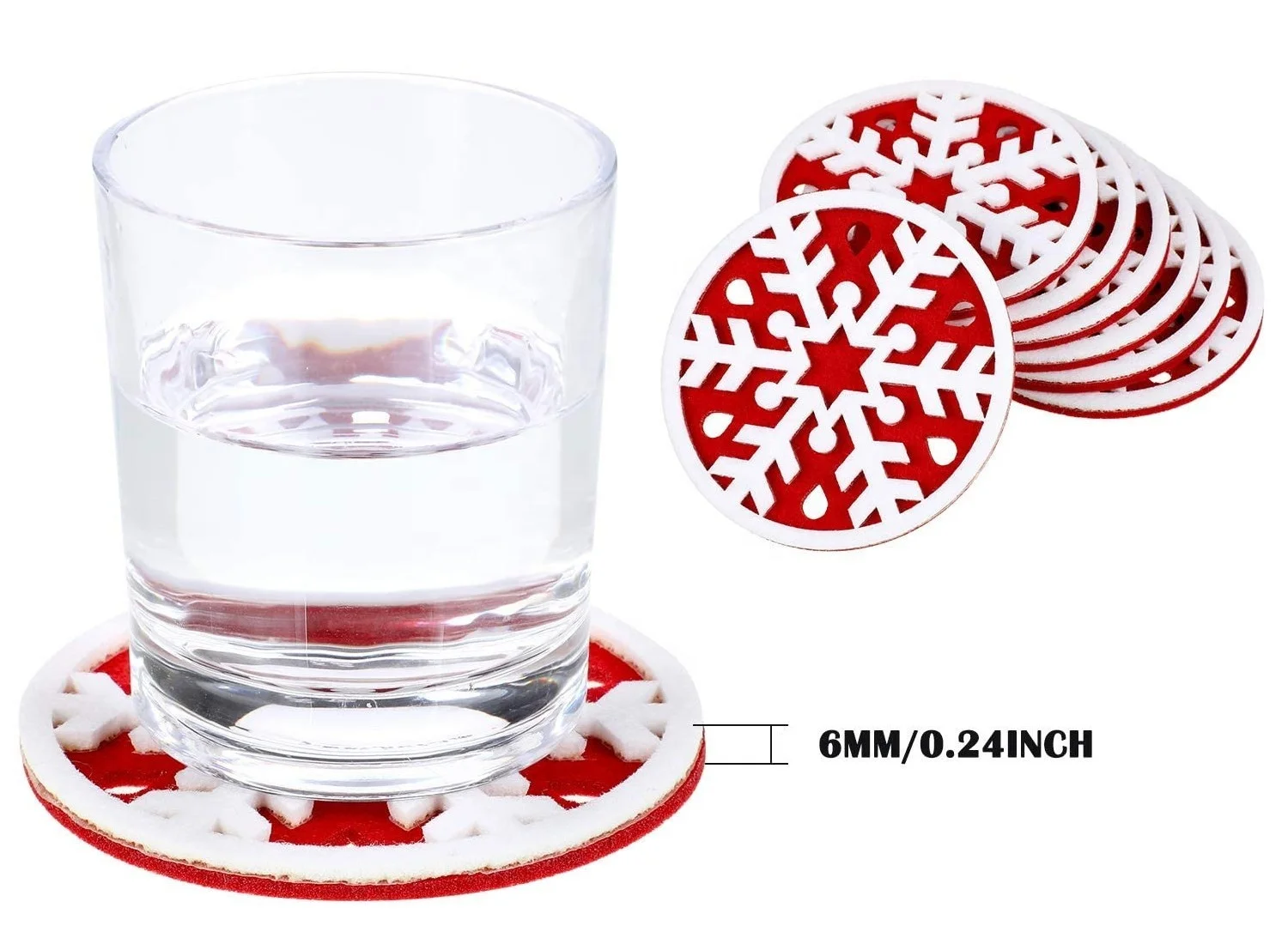 PRETYZOOM 8 Pezzi Sottobicchieri a Forma di Fiocco di Neve Tappetini Natalizi in Feltro Set di 2 Sottobicchieri Isolanti dal Calore di Design Grigio per La Cucina