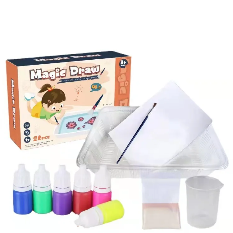 Marbling Paint Art Kit for Kids - Arts and Crafts for Girls & Boys Ages  6-12 