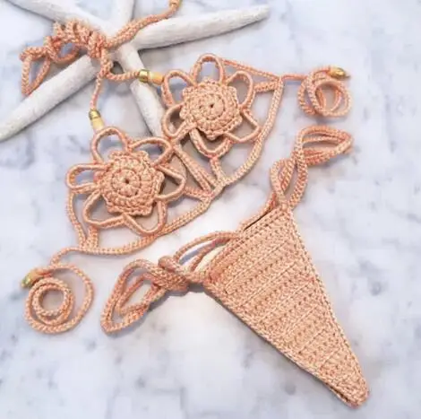 Crochet seashell bikini top 