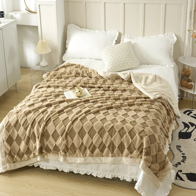 Flannel solid color Thai rabbit hair multifunctional blanket for foreign trade single and double person blankets