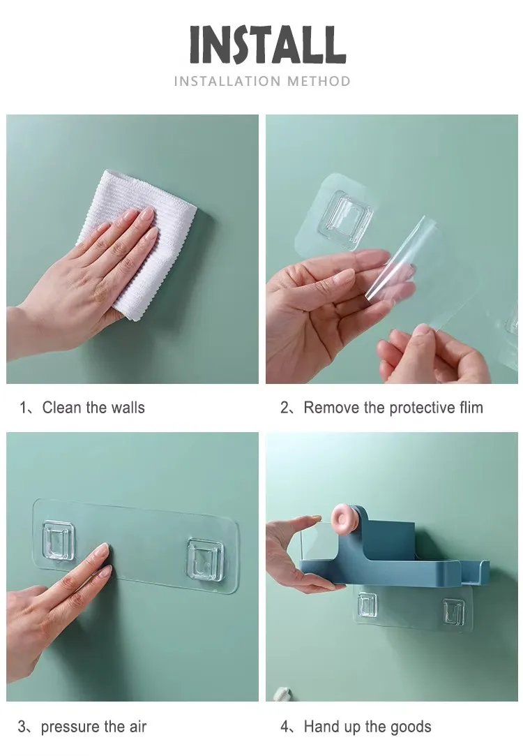 Multifunctional Bathroom Wall Rack No-punch Holder Plastic Hair Dryer Storage Stande details