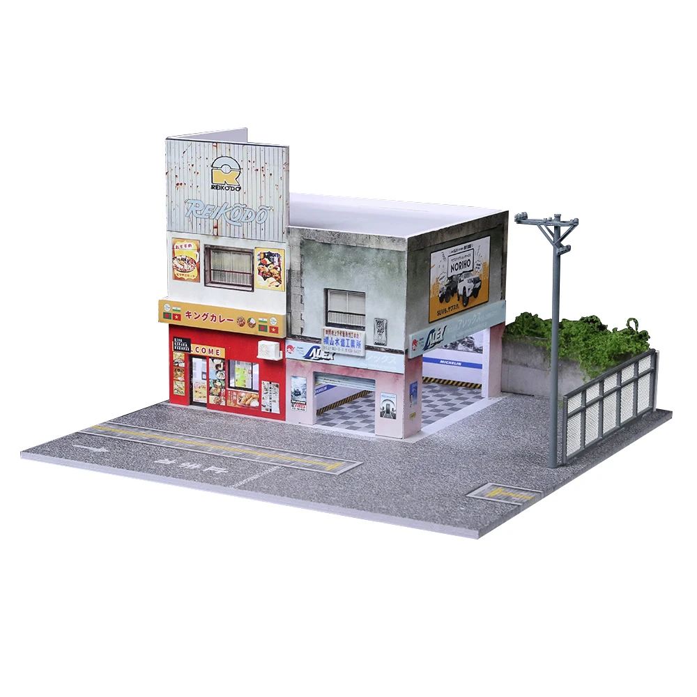 夢見の森エースポート 1/1000 空間輸送機セット ガレージキット　ガレキ MOREART 1:64 Scale Japanese Curry Restaurant Parking Lot Lighting