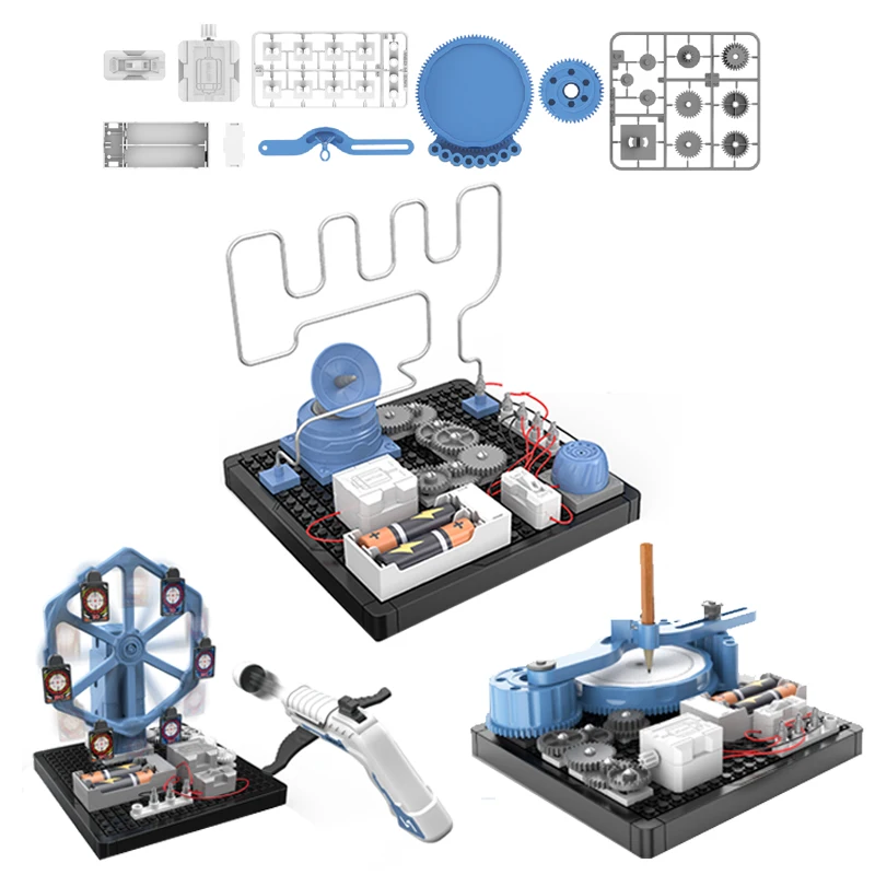 Kids Educational STEM Circuits Machinery Drawing Instrument DIY Toys Science Kit