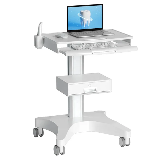 ABS plastic + Aviation Aluminum Alloy Hospital Medical Dental Oral Scanning Cart Trolley With Cabinet for Dental Clinic