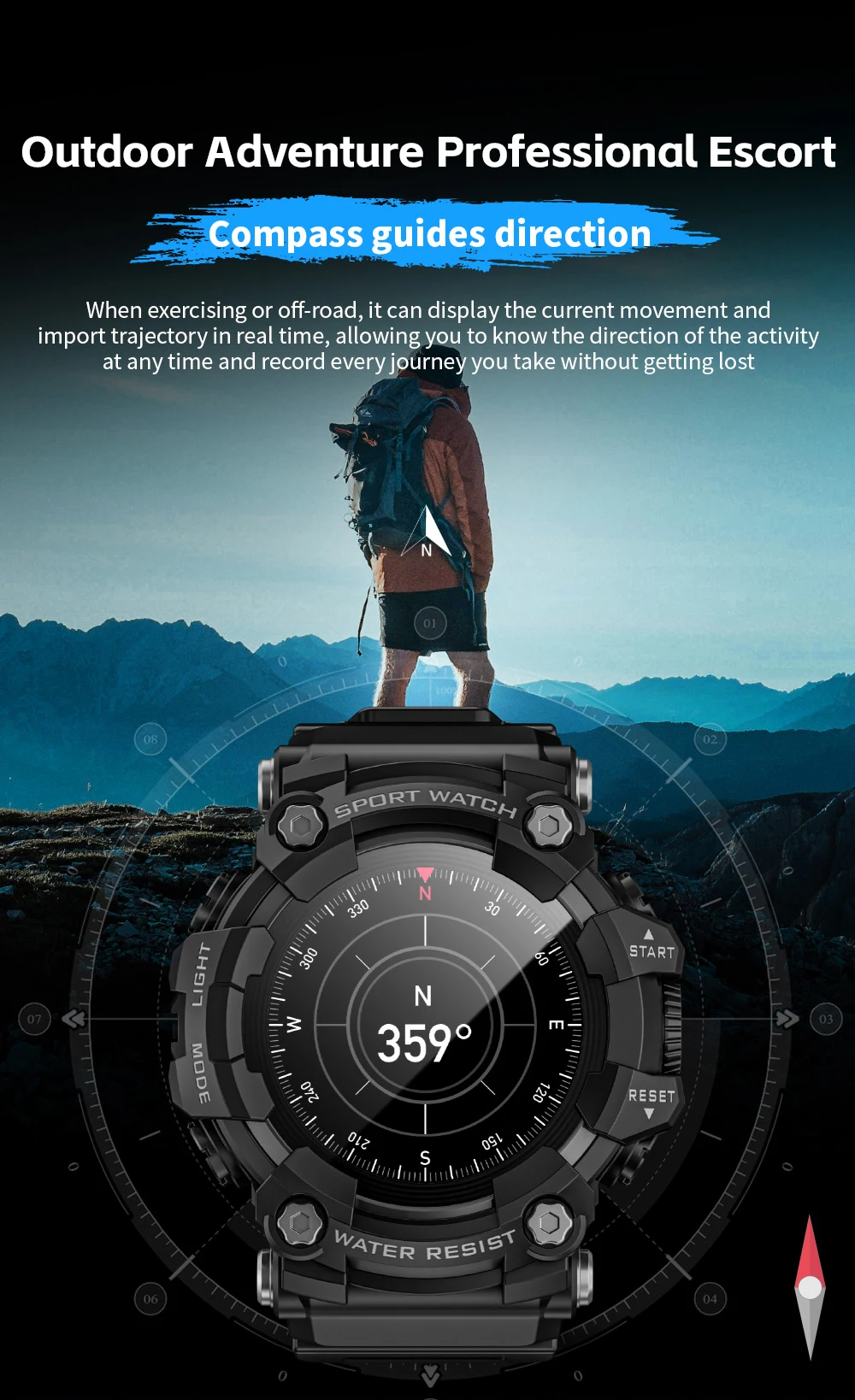 Compass Flash Light 1.32 Inch smartwatch