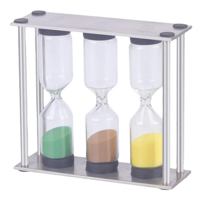 Clessidra Magnetica Con Base In Legno, Timer Di Sabbia A Forma Di Orologio, Decorazione Da Scrivania Con Effetto Fioritura, Regalo Originale