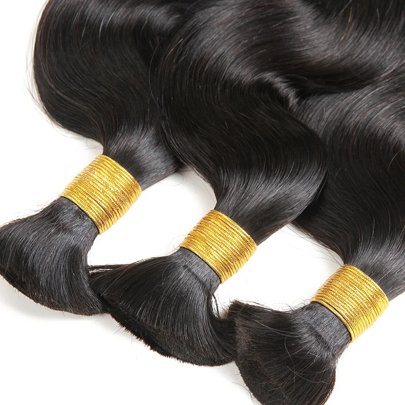 Remy Brazilian Human Hair Body Wave Braiding Bulks For Women 1/3 Bundles_voghion.com
