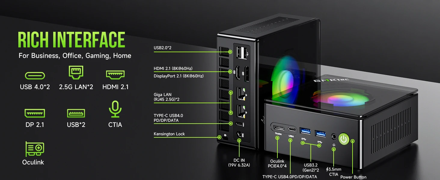 Gmktec K11 Gaming Desktop - AMD R9 8945HS Mini PC