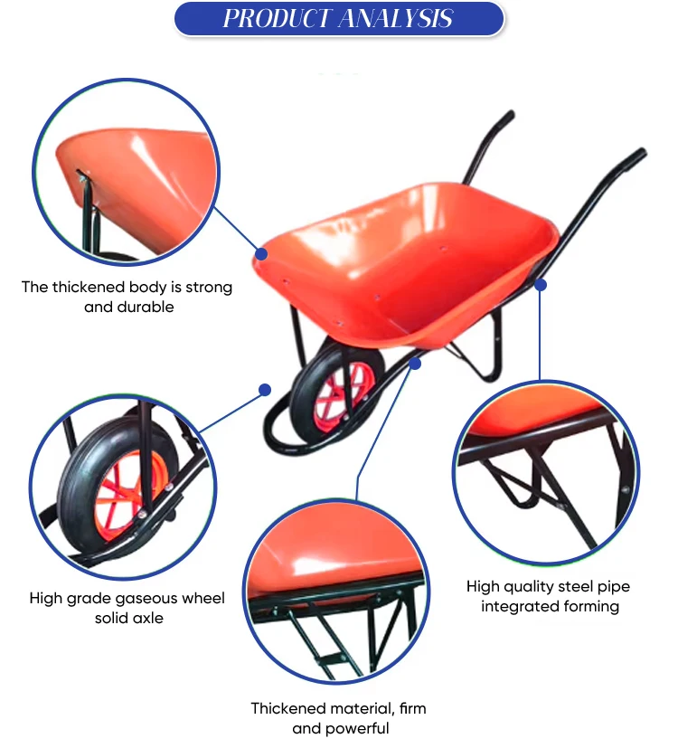 Foldable Handle Construction Wheelbarrow Unicycle Trolley WB3502 for ...