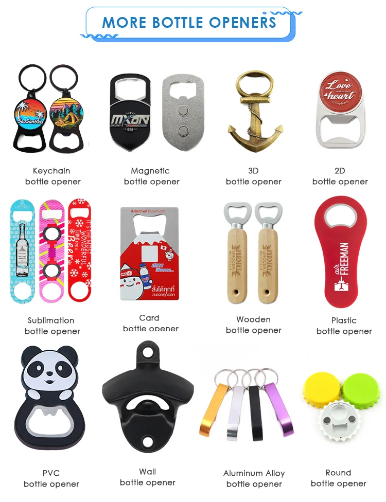 Custom Shapes Opener Bar Blade Customized Anti-gold 3D Beer Bottle Opener for Bar factory