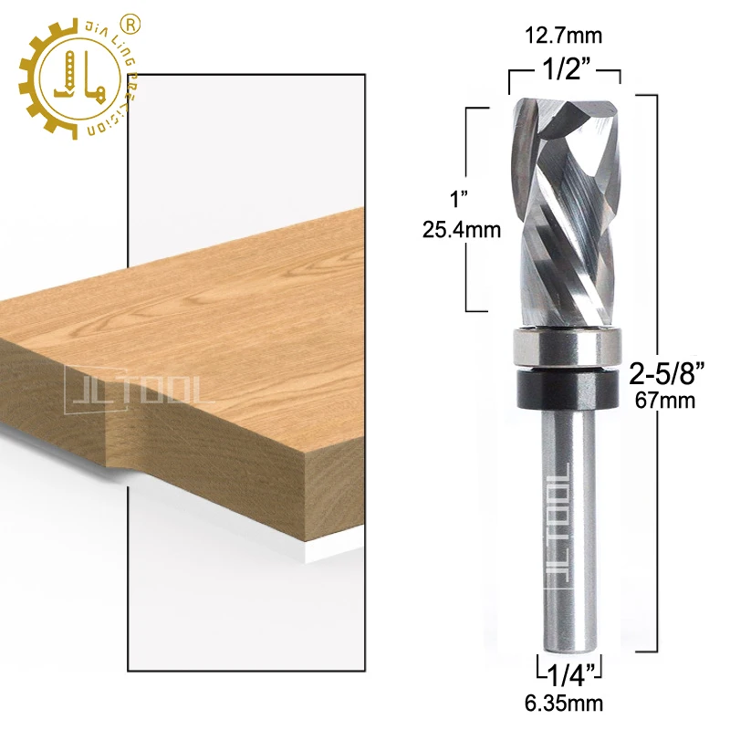 Carbide Compression Router Bit Wood Spiral Router Laminate Trim Flush