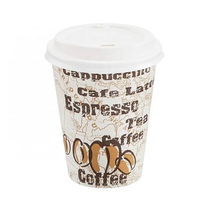 Wholesale 100% plastic free 8oz 12oz 16oz Disposable Double Wall Custom Logo Hot Coffee Paper Cup